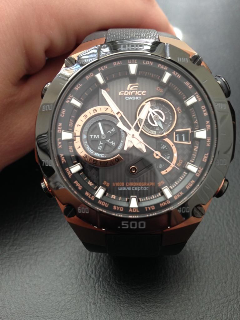 casio edifice rose gold black